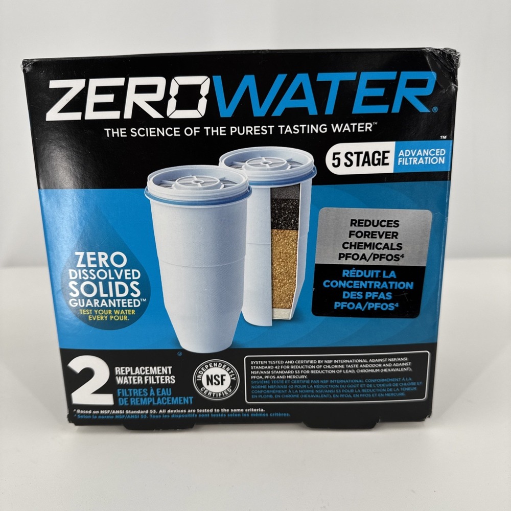 Zero Water 5 Stage Advanced Filtration Replacement Water Filters 2 Pk NEW In Box